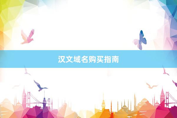 汉文域名购买指南